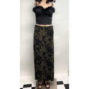 VTG 90s Y2K Maxi Skirt Large Whimsygoth Fairy Grunge Slinky Slit Goth Gothic NEW